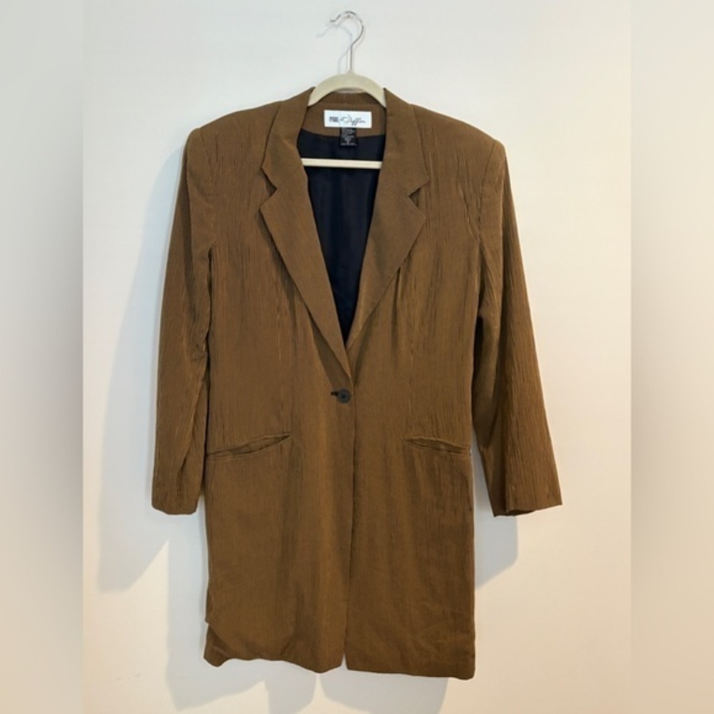 Vintage Paul et Duffier Hipster Steampunk  Mustard Striped Long Dress/Blazer 10